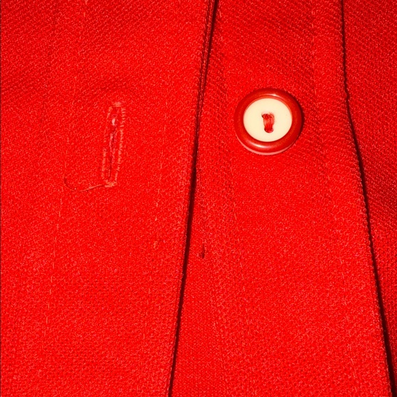 Vibrant Red Casual Button Down Shirt 60s 70s small - Picture 4 of 7